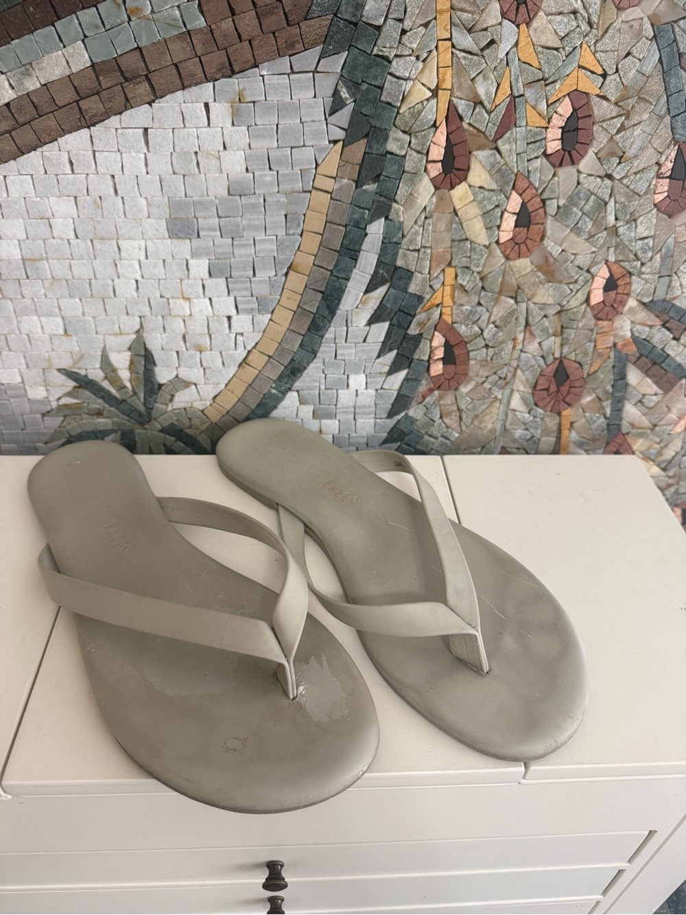 TKEES Neutral Gray Minimalist Flip Flop Sandals